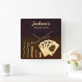 Reloj de pared temática de Royal Flush Poker