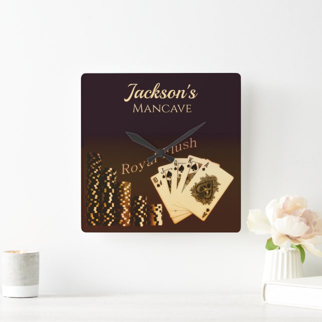 Reloj de pared temática de Royal Flush Poker (Hogar)