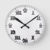 Reloj de pared temática del ajedrez