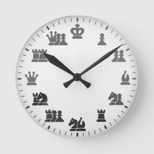 Reloj de pared temática del ajedrez