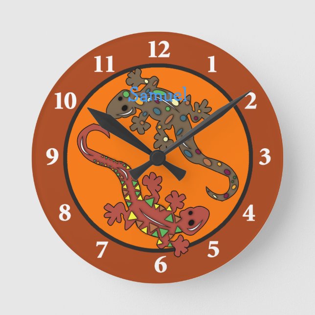 Reloj de pared temática mexicano Gecko Lizard (Anverso)