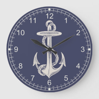 Reloj de pared temático náutico del ancla