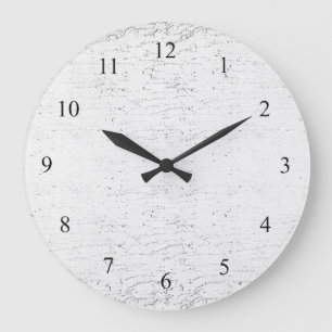 Reloj de pared texturado de mármol blanco moderno