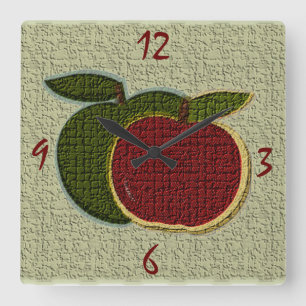 Reloj de pared texturizado de las manzanas (sabio)