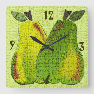 Reloj de pared texturizado de las peras (cal)