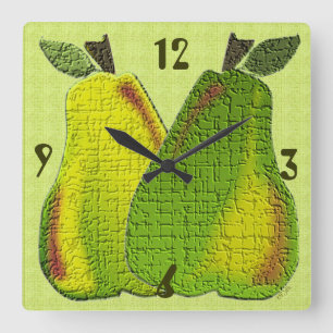 Reloj de pared texturizado de las peras (cal)