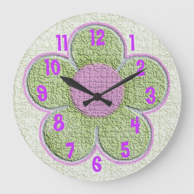Reloj de pared texturizado niños de la flor (Anverso)