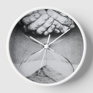Reloj De Pared Tiempo Manos de vidrio Lápiz Dibujo surrealista