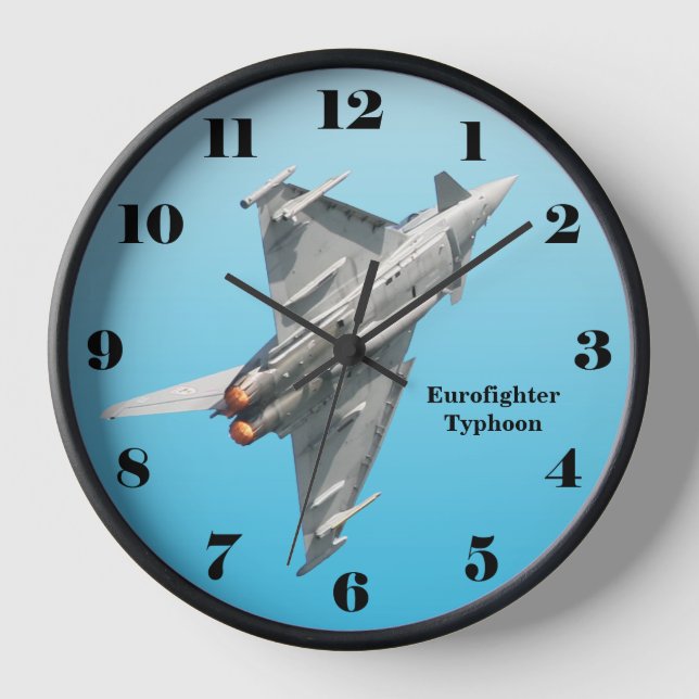 Reloj De Pared Tifón Eurofighter en azul para todos los números (Anverso)