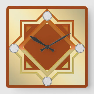 Reloj de pared tónico con Naranja quemado