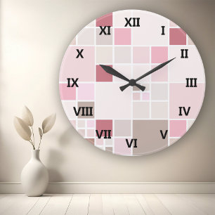 Reloj de pared transparente rosado