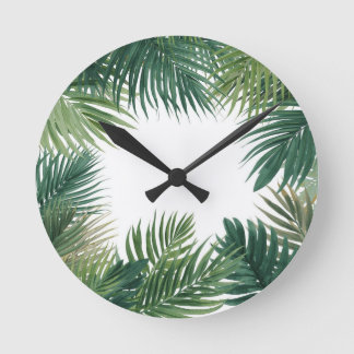Reloj de pared tropical botánico