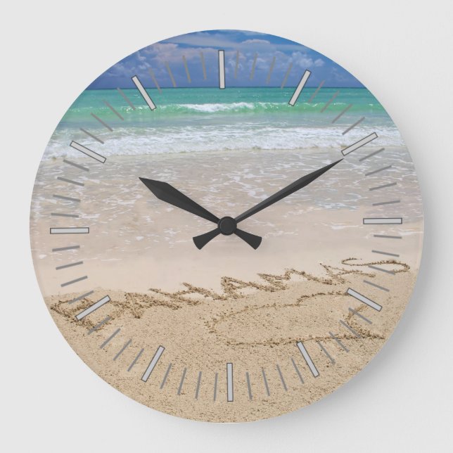 Reloj de pared tropical de playa (Anverso)
