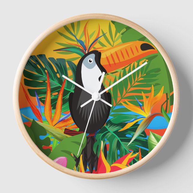 Reloj de pared tropical tropical de selva tropical (Anverso)