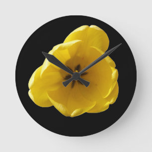 Reloj de pared tulipán amarillo
