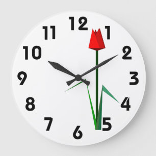 Reloj de pared tulipán rojo
