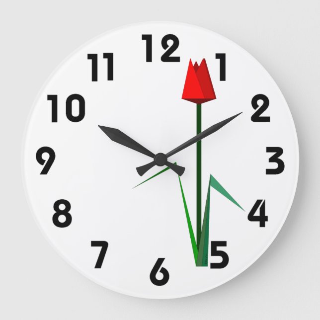 Reloj de pared tulipán rojo (Anverso)