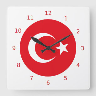 Reloj de pared turco de la bandera