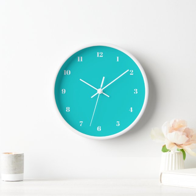 Reloj de pared turquesa - Elegir colores y fuente (Hogar)
