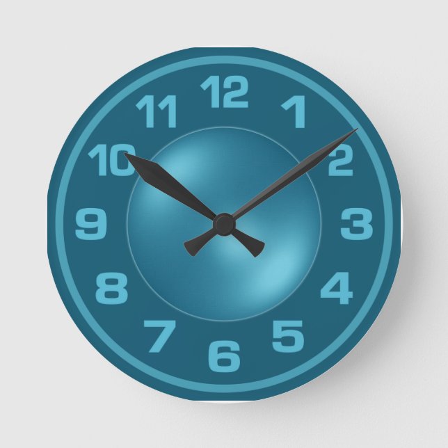 Reloj de pared turquesa quemado (Anverso)