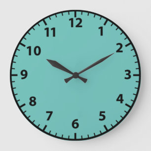 Reloj de pared turquesa y negro azul verdoso