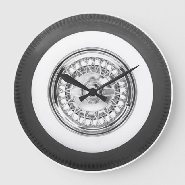 Reloj de pared único con diseño de neumáticos (Anverso)