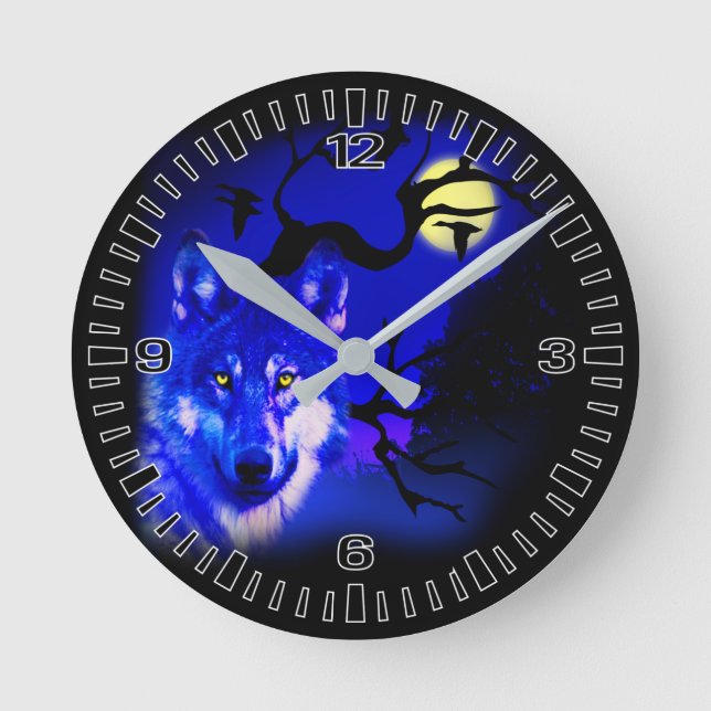 Reloj de pared único de diseño Wolf (Anverso)