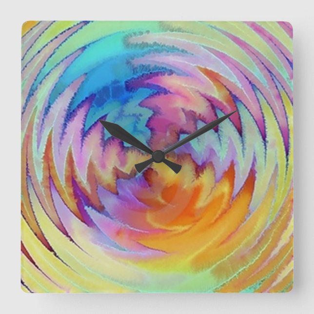 Reloj de pared único de la acuarela (Anverso)