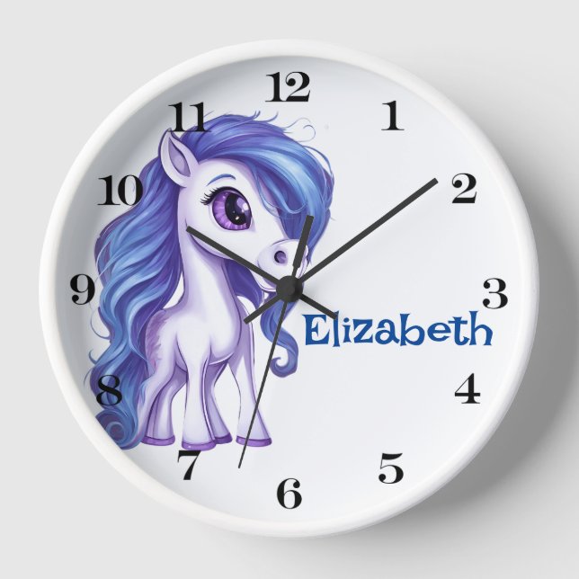 Reloj de pared unicornio personalizado (Anverso)