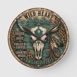 Reloj de pared vaquera de corazón salvaje
