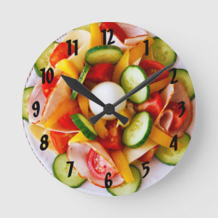 Reloj de pared vegetal de la ensalada del verano