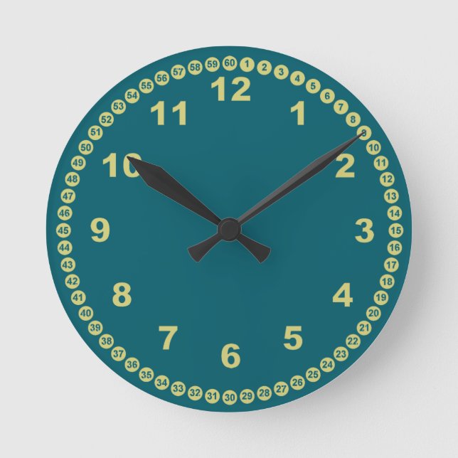 Reloj de pared verde azulado (Anverso)