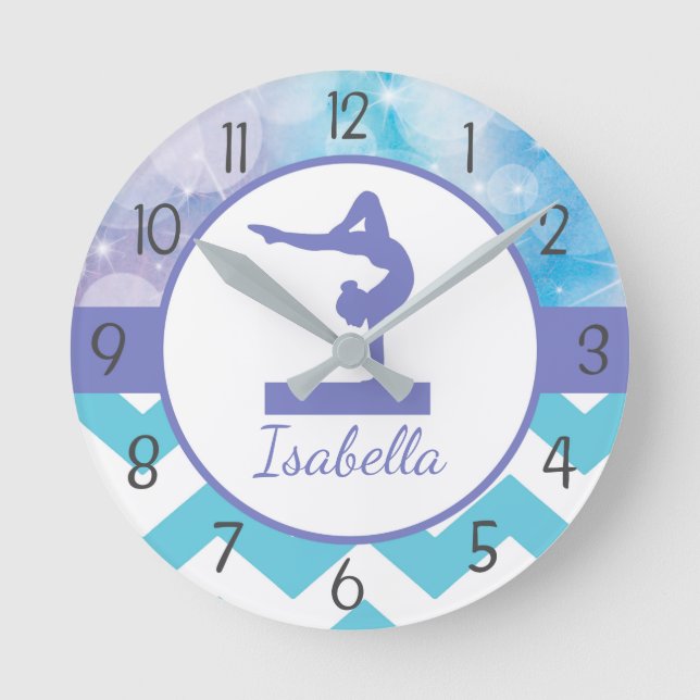 Reloj de pared verde azulado púrpura de la (Anverso)