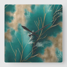 Reloj de pared verde azulado - Reloj de arte de pa