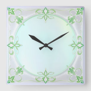 Reloj de pared verde bonito