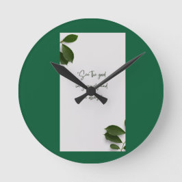 Reloj de pared verde botánico moderno