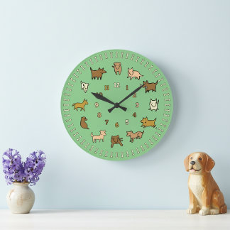 Reloj de pared verde caprichoso para amantes de lo