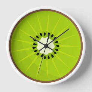 Reloj de pared verde de Kiwi