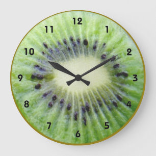 Reloj de pared verde de Kiwi con números