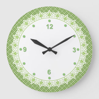 Reloj de pared verde de la cocina de la primavera