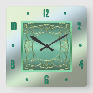 Reloj de pared verde de la marea