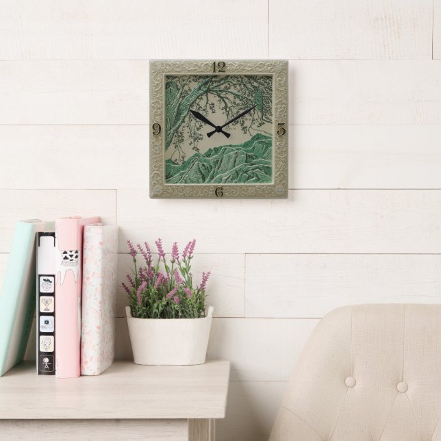 Reloj de pared verde de los Alpes franceses (Sala de lectura)