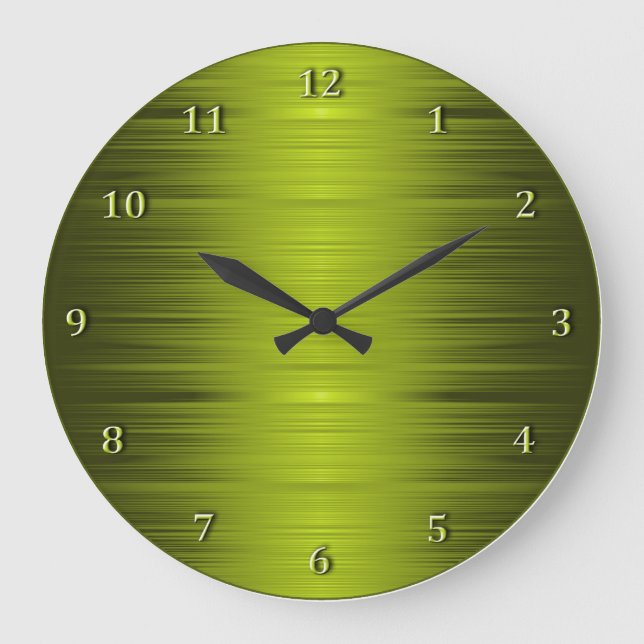 Reloj de pared verde de oliva a la sombra (Anverso)