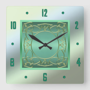 Reloj de pared verde de Seafoam