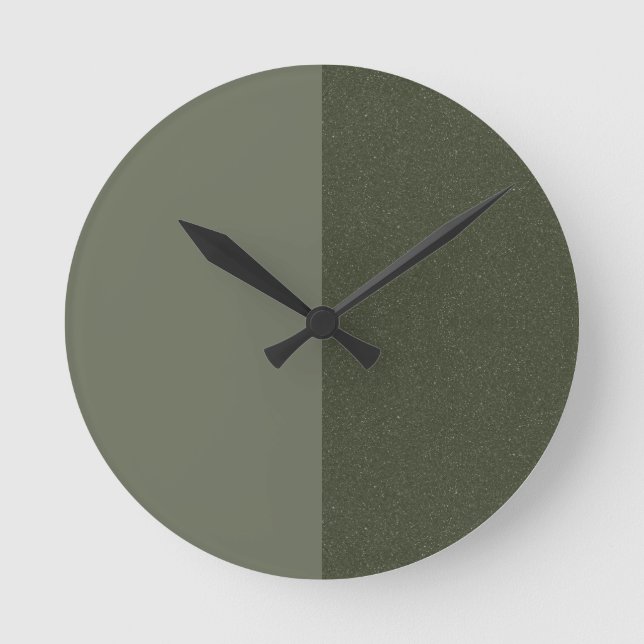 Reloj de pared verde de Split Moss - Diseño mínimo (Anverso)