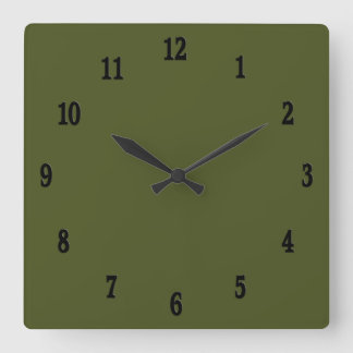 Reloj de pared verde del ejército