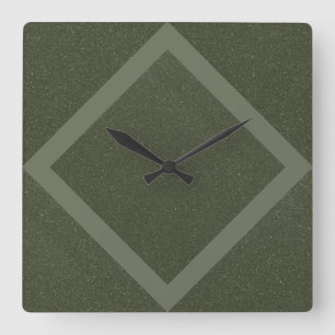 Reloj de pared verde moderno Moss con marco geomét