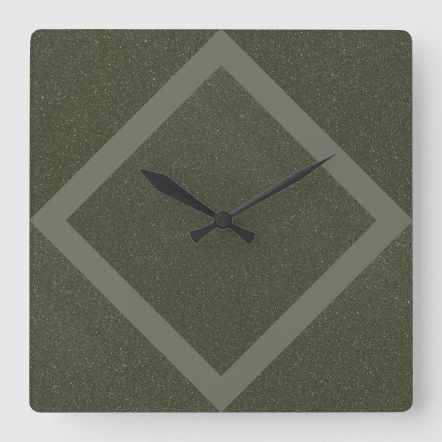 Reloj de pared verde moderno Moss con marco geomét (Anverso)
