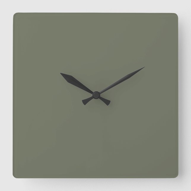 Reloj de pared verde Moss minimalista (Anverso)