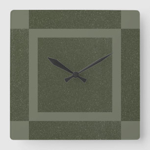 Reloj de pared verde musgo geométrico